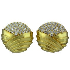 JOSE HESS Diamond Pave Gold Earrings