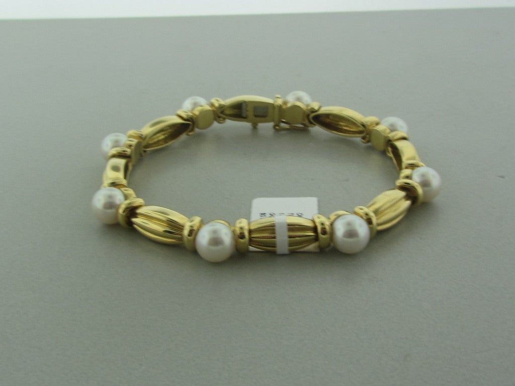 Women's TIFFANY & CO Gold Pearl Ring Bracelet Necklace Set