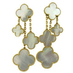 VAN CLEEF & ARPELS VCA Alhambra Gold Mother Of Pearl Earrings