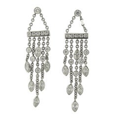 Tiffany & Co Swing Platinum Diamond Drop Earrings