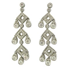 TIFFANY & CO Legacy Platinum Diamond Pagoda Earrings
