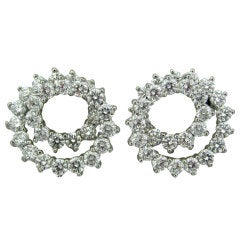 TIFFANY  & CO Platinum 2.54ctw Diamond Swirl Earrings