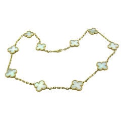VAN CLEEF & ARPELS  Alhambra Mother Of Pearl Gold Necklace
