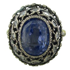 Buccellati Sapphire Diamond Gold Ring 12
