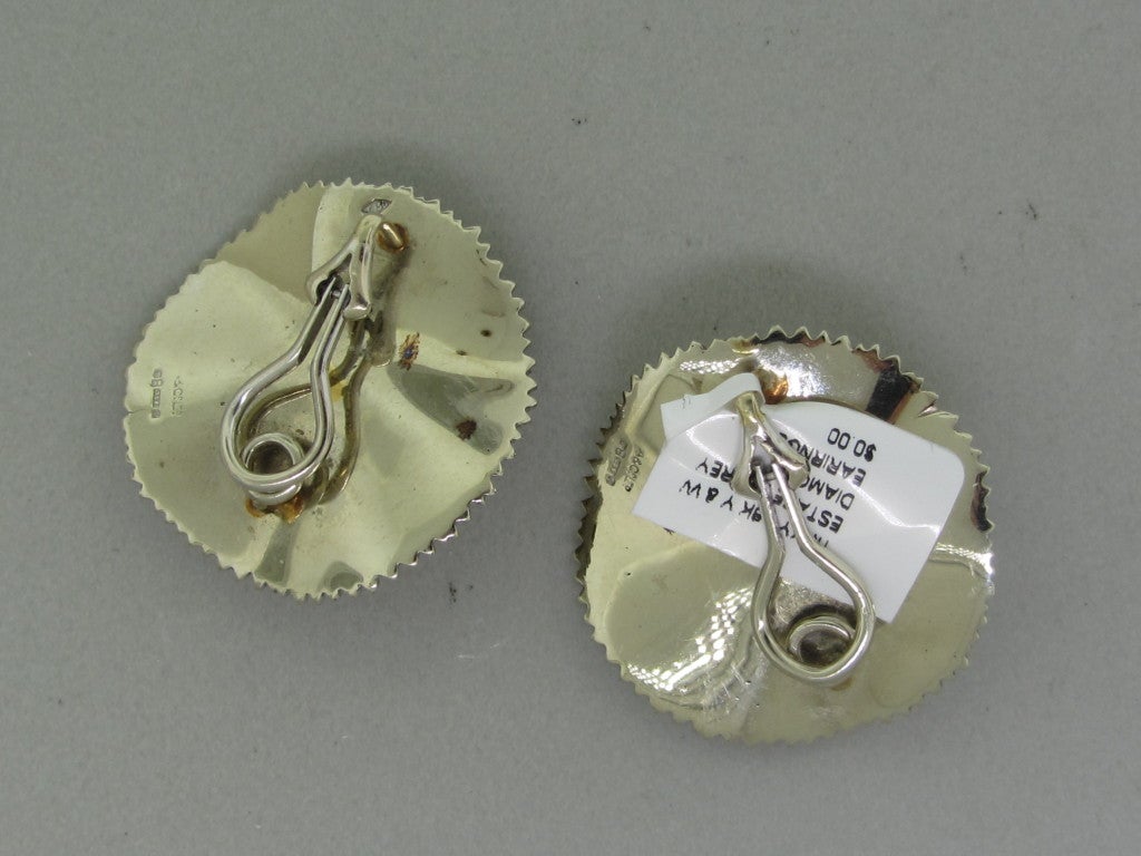18K Yellow & White Gold Marked/Tested:A&Co English Hallmarks, 750 Gemstones/Diamonds:Diamonds - Approx. 0.18ctw Clarity: VS Color: G Measurements:Earrings - 30mm In Diameter (Inch = 25mm) Weight:22.