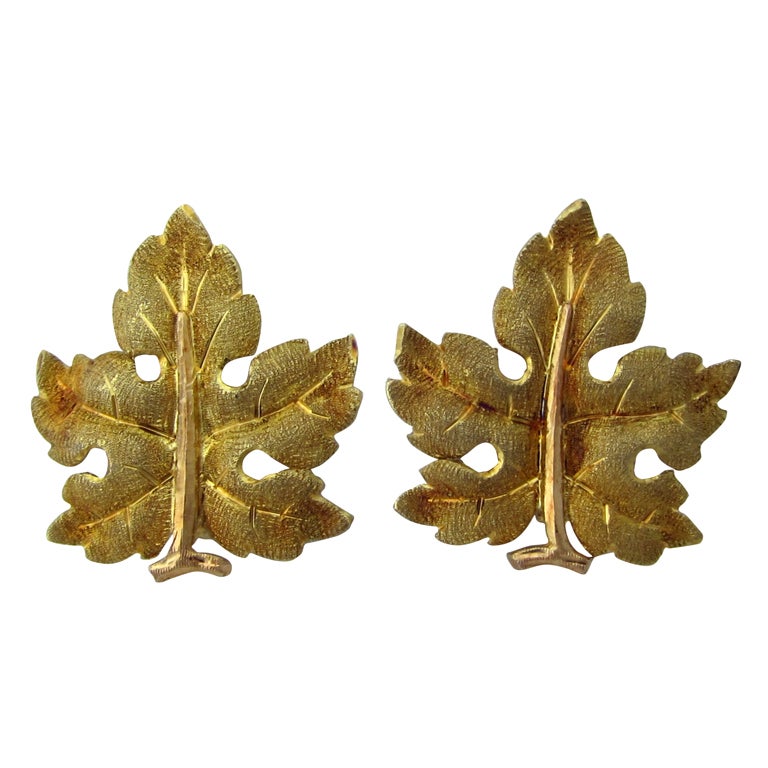 MARIO BUCCELLATI Gold Leaf Earrings