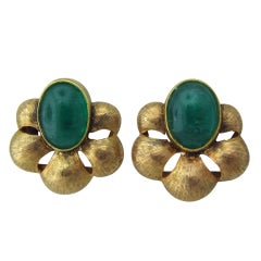 MARIO BUCCELLATI Italy  Gold Emerald Earrings