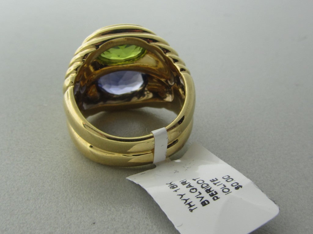 Women's BVLGARI Gold Peridot Iolite Ring