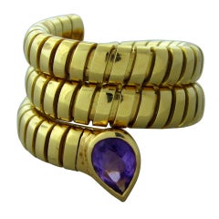 Bulgari Tubogas Gold Amethyst Coil Ring