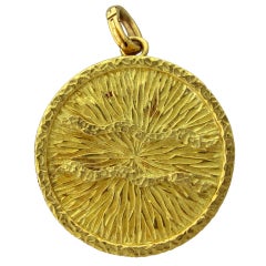 DAVID WEBB Gold Aquarius Zodiac Brooch Pin Pendant