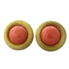 HENRY DUNAY  Gold Coral Textured Earrings