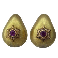 BUCCELLATI Gold Ruby Earrings