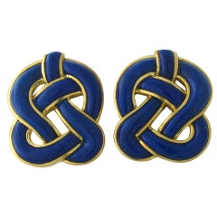 TIFFANY & CO Gold  Lapis Lazuli Earrings