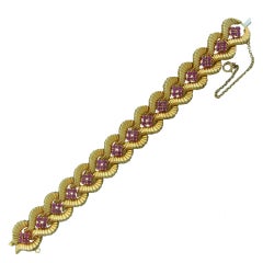 Retro Gold Ruby Bracelet by DANKNER