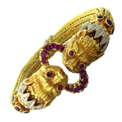 LALAOUNIS Gold Diamond Ruby Sapphire Chimera Bracelet