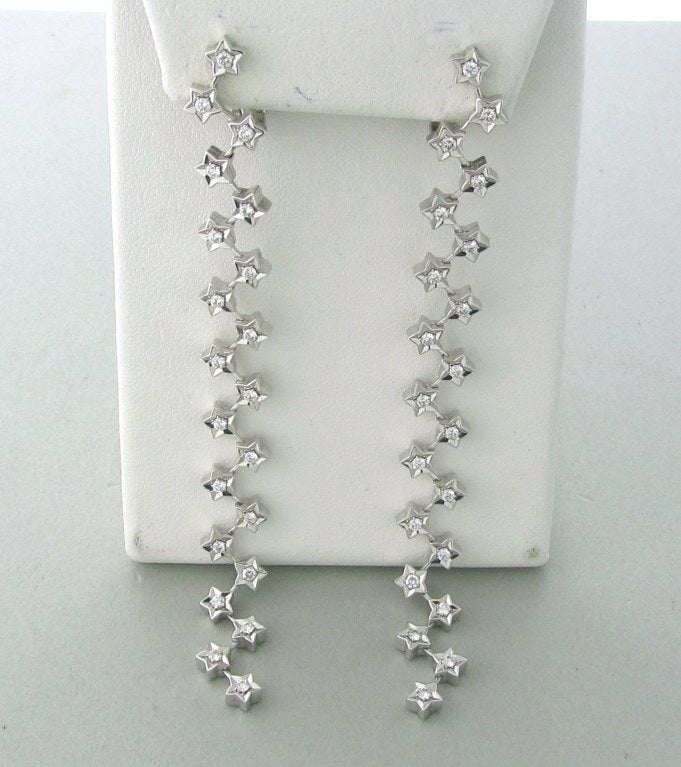 18K White Gold Gemstones/Diamonds: Diamonds - Approx. 1.26ctw Measurements:Earrings Are 100mm Long X 9mm Wide (Inch=25mm) Marked/Tested: Chanel, OR 750, 12J141 Clarity:VVS/VS Color:F-G Weight:24.0g