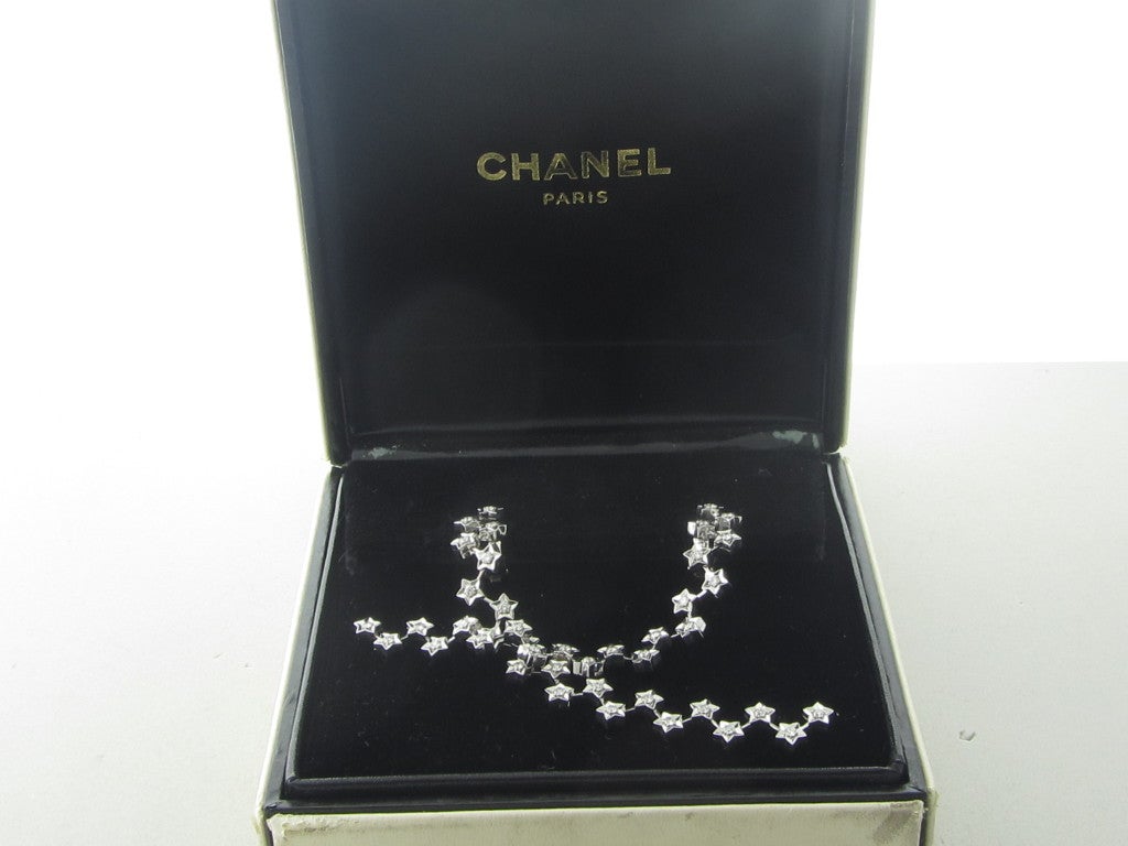 diamond star drop earrings