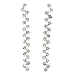 Chanel Gold Diamond Star Motif  Drop Earrings