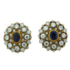 BUCCELLATI Sapphire Diamond Gold Earrings