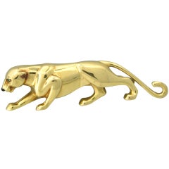 Cartier Panthere Tsavorite Onyx Gold Brooch Pin