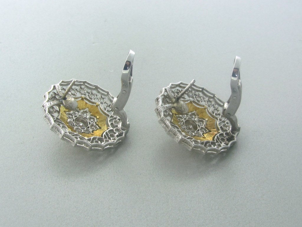 Buccellati Gold Diamond Earrings In Excellent Condition For Sale In Lambertville, NJ