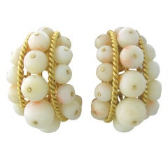 David Webb Gold Coral Earrings