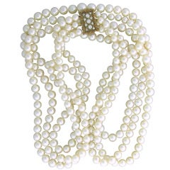 Buccellati Gold Diamond Pearl Necklace