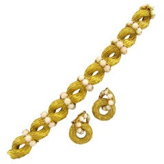 POMELLATO Rare Coral Gold Bracelet Earrings Set 1967