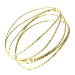 Tiffany & Co Peretti Wave Gold Five Row Bangle Bracelet