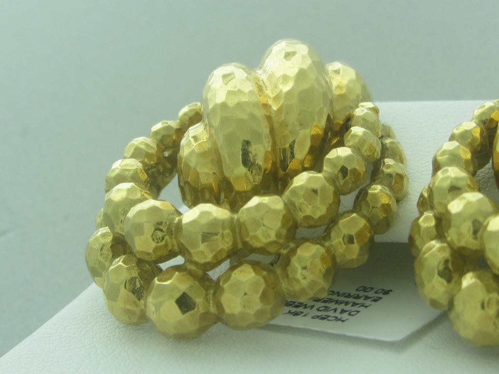 David Webb Gold Door Knocker Earrings