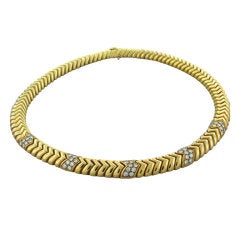 BULGARI Spiga Diamond Gold Necklace