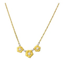 Buccellati Gold Diamond Fleur De Fleurs Necklace