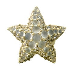 Pomellato Sirene Gold Moonstone Sapphire Starfish Ring
