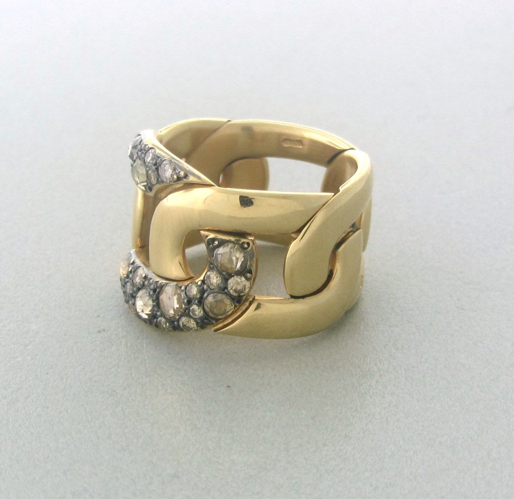 Pomellato Tango Gold Diamond Wide Band Ring
