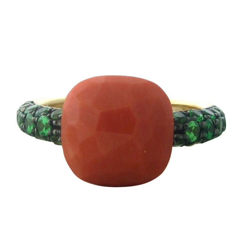 Pomellato Capri Coral Tsavorite Gold Ring