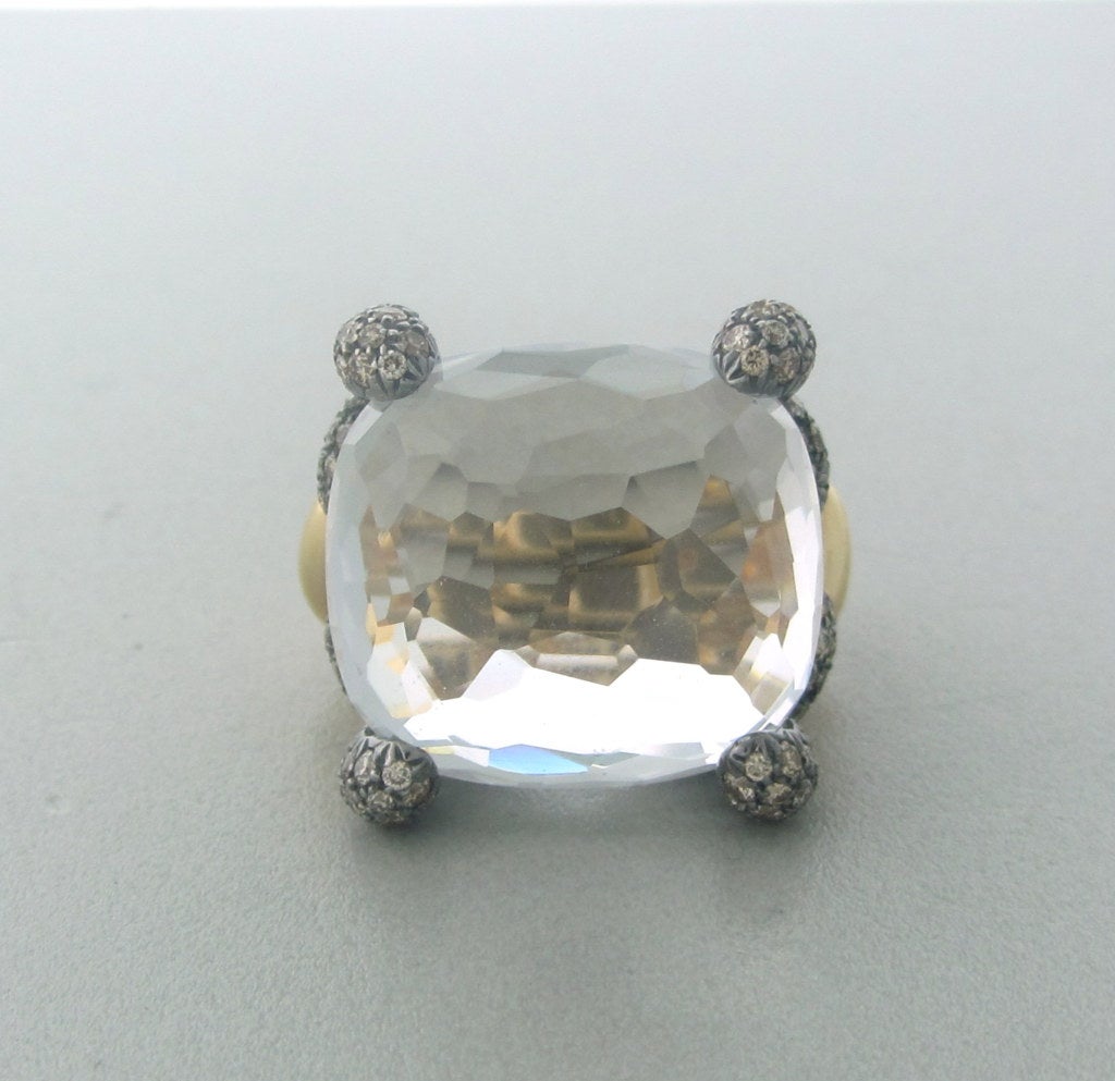 Pomellato Tango Gold Diamond White Topaz Cocktail Ring
