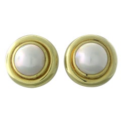 Tiffany & Co Paloma Picasso Gold Pearl Earrings