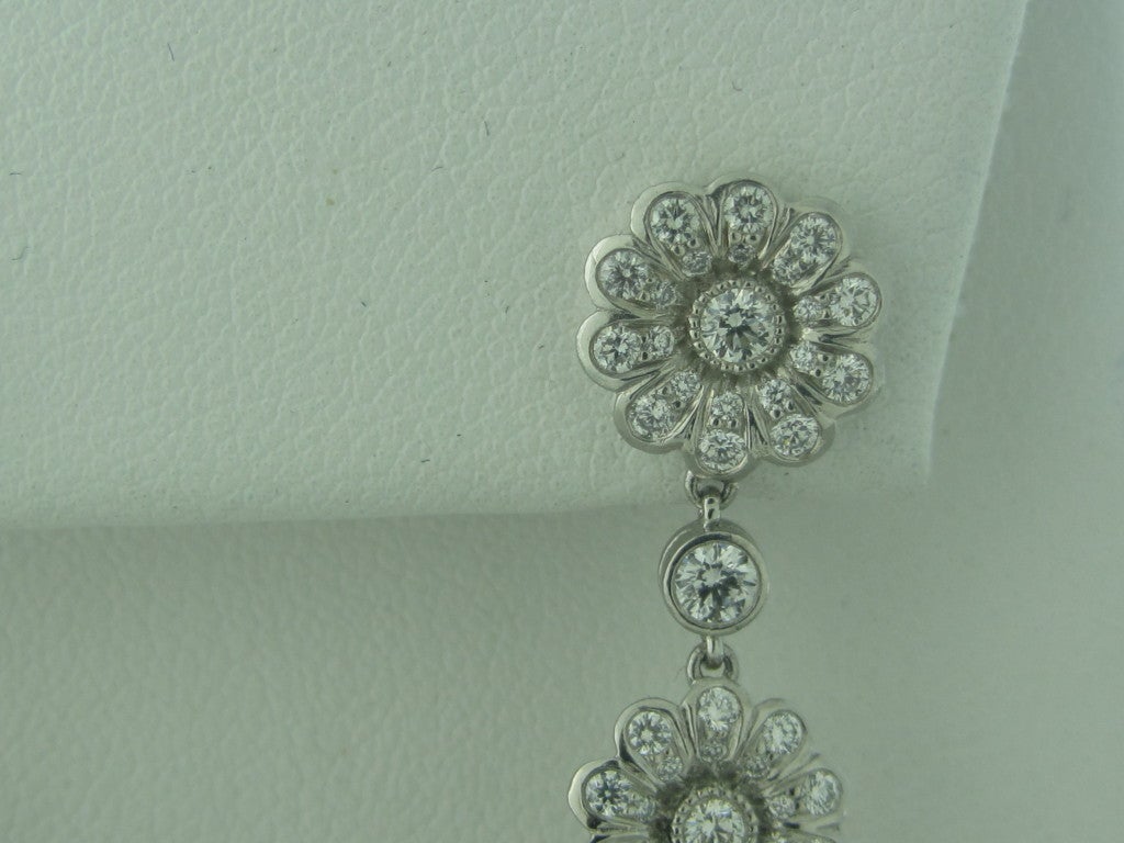 Women's Tiffany & Co Platinum 3.05ctw Diamond Drop Earrings