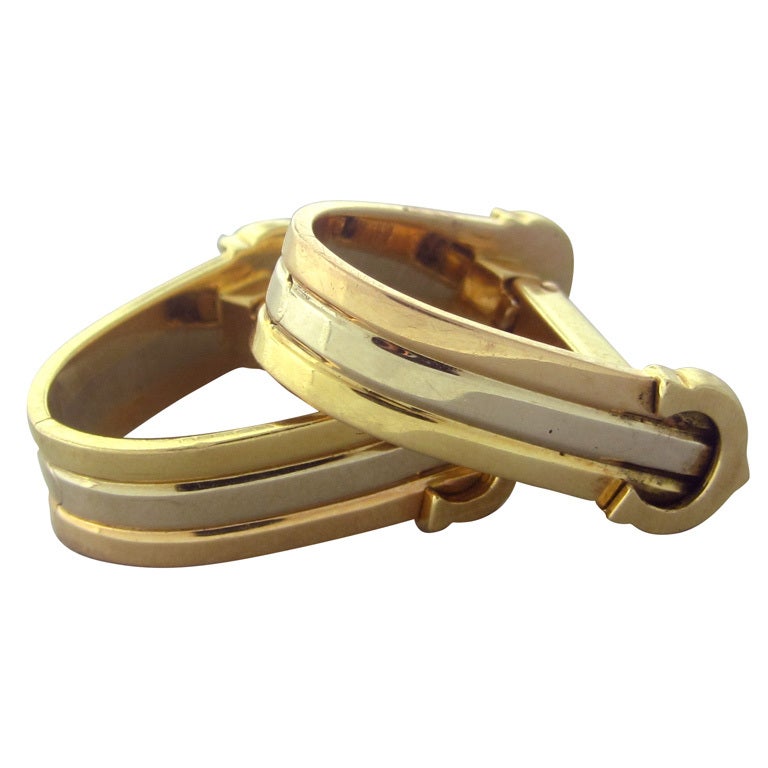 Cartier Trinity Gold Stirrup Cufflinks at 1stDibs