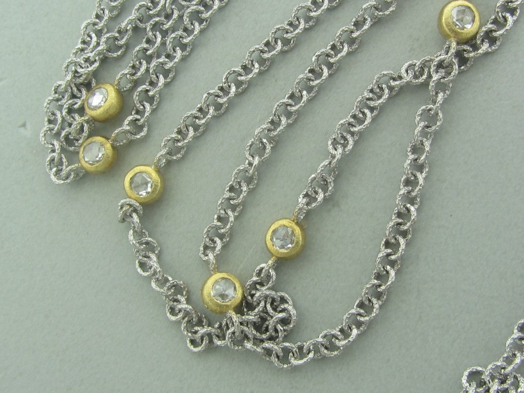Buccellati Gold Diamond South Sea Pearl Lariat Necklace 1