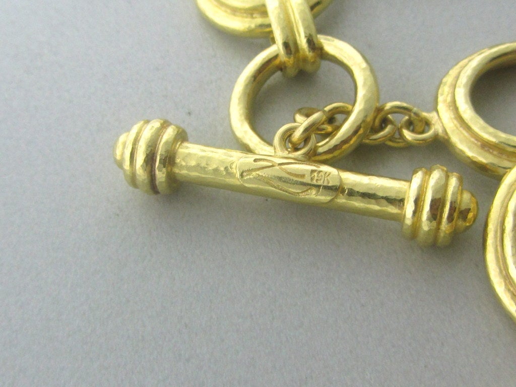 Elizabeth Locke Gold Link Toggle Necklace