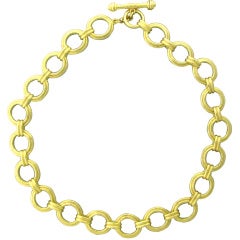 Elizabeth Locke Gold Link Toggle Necklace