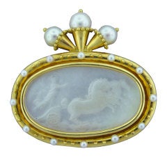 ELIZABETH LOCKE Venetian Glass Pearl Gold Brooch