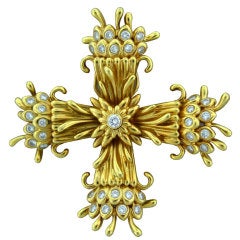 TIFFANY & CO SCHLUMBERGER Maltese Cross Brooch Pin Clip