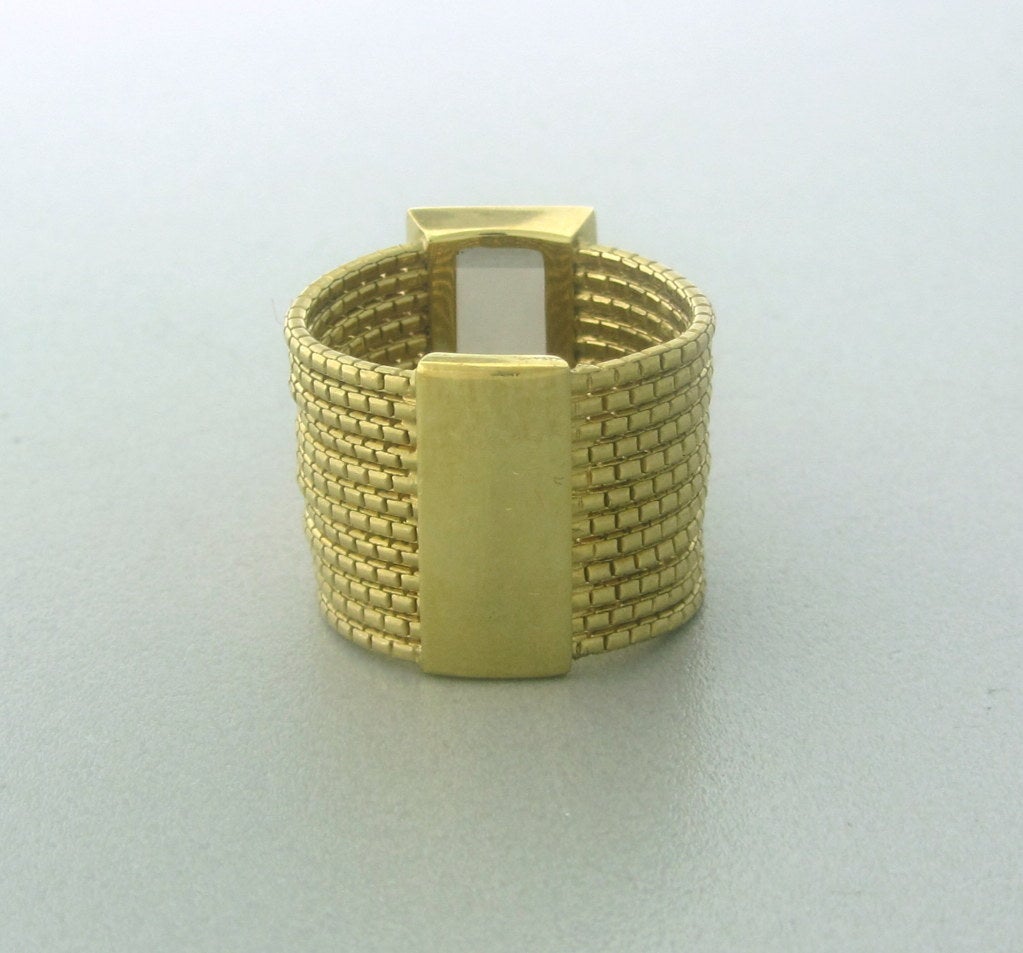 Women's H. Stern Gold Smokey Topaz  Wide Band Ring