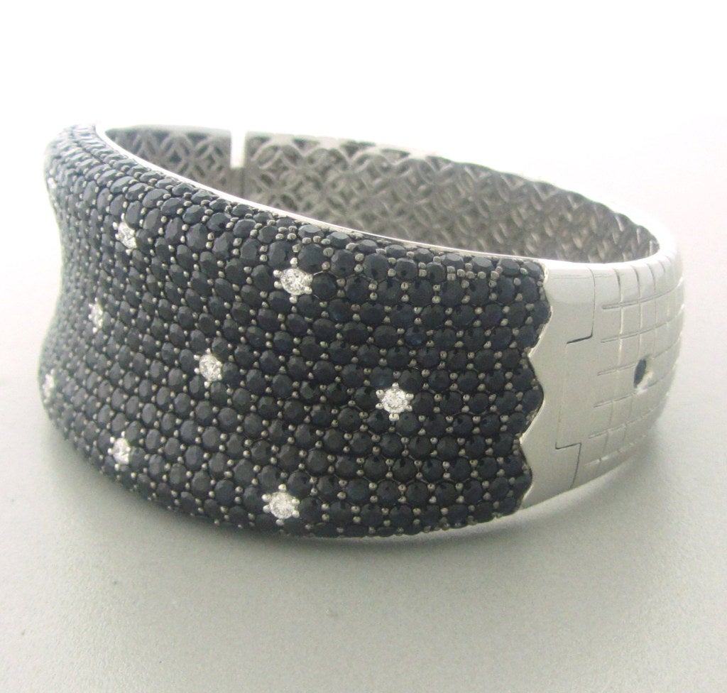 Roberto Coin Fantasia Gold Sapphire Diamond Bangle Bracelet