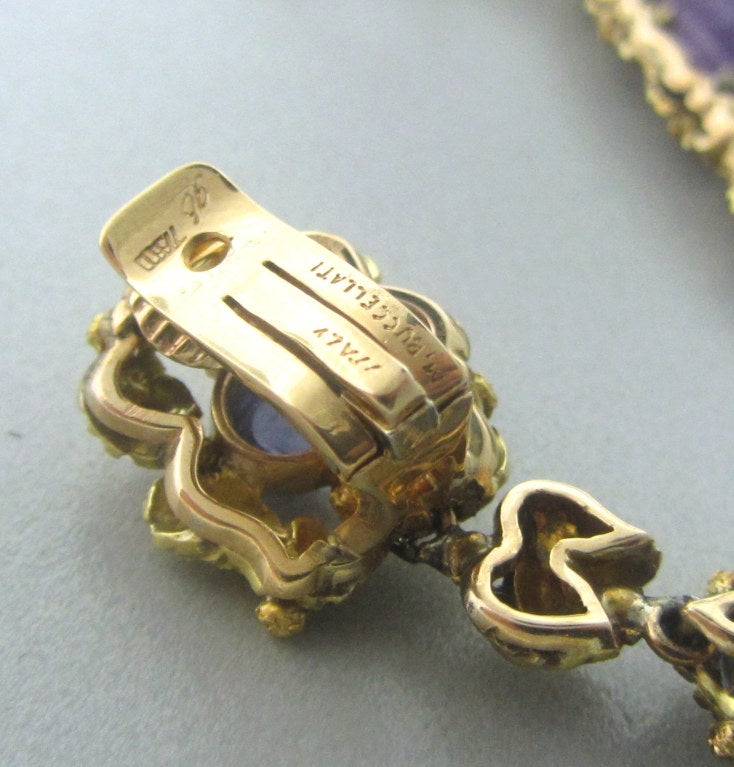 Women's Mario Buccellati Gold Sapphire Amethyst Earrings