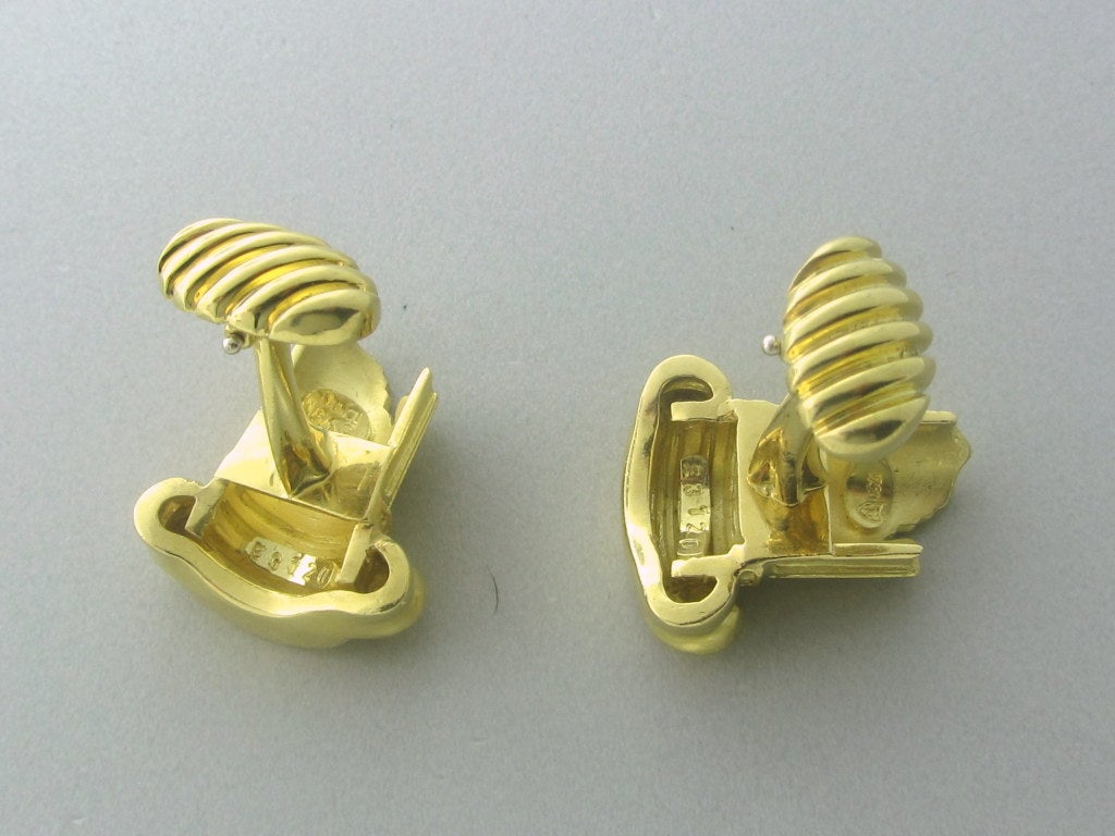 Henry Dunay Gold Ancient Ruins Column Cufflinks For Sale at 1stDibs