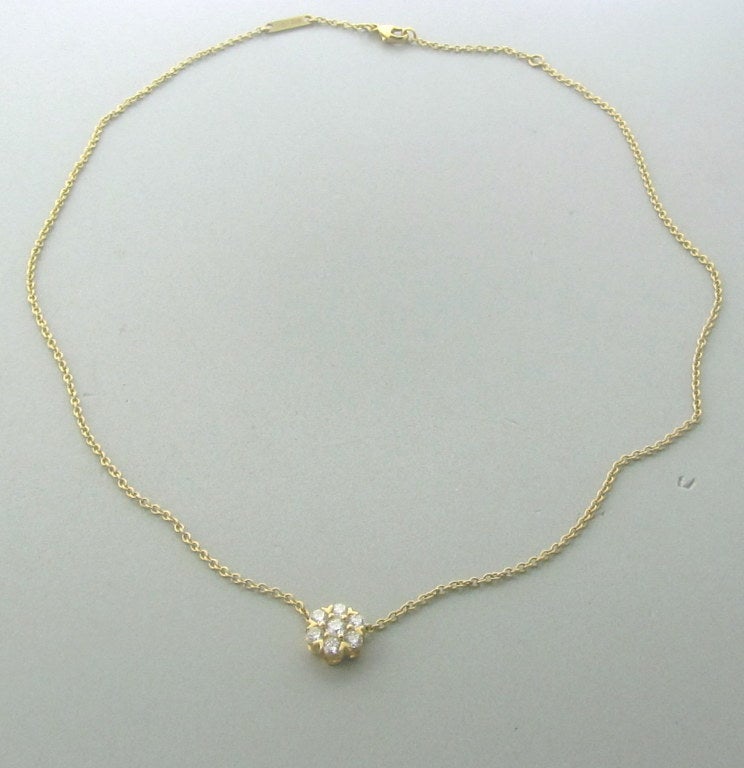 Retail $7700 18K Yellow Gold, Diamonds - Approx. 0.55ctw, Chain Is 17