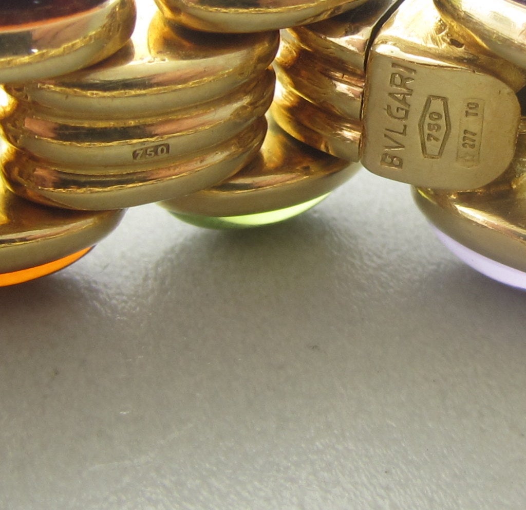 Bulgari Gold Gemstone Cabochon Bracelet 1